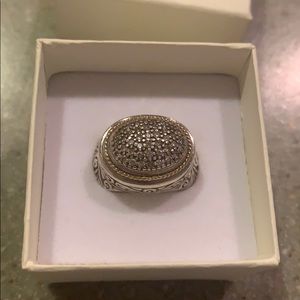 Effy diamond ring Sterling silver and 18k gold sz7